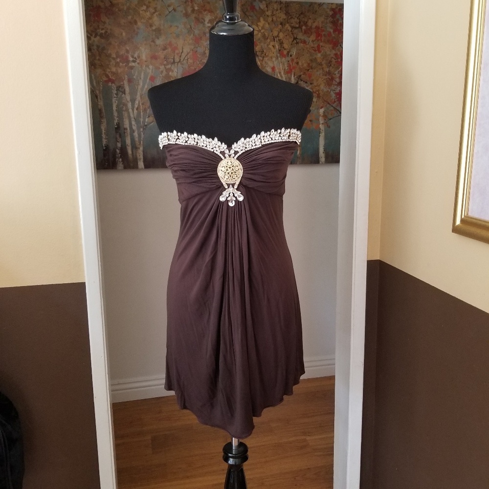 Sky Jeweled Strapless Dress